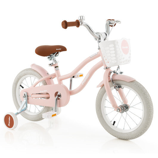 14 Inch Kid's Bike with Removable Training Wheels and Basket-Pink - Color: Pink - Size: 14 inches LuxuryLifeWay Online Store
