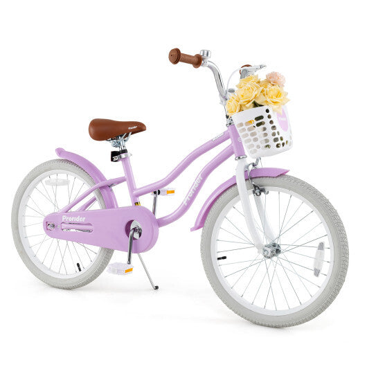 20 Inch Kids Bike with Helmet Protective Set Purple LuxuryLifeWay Online Store