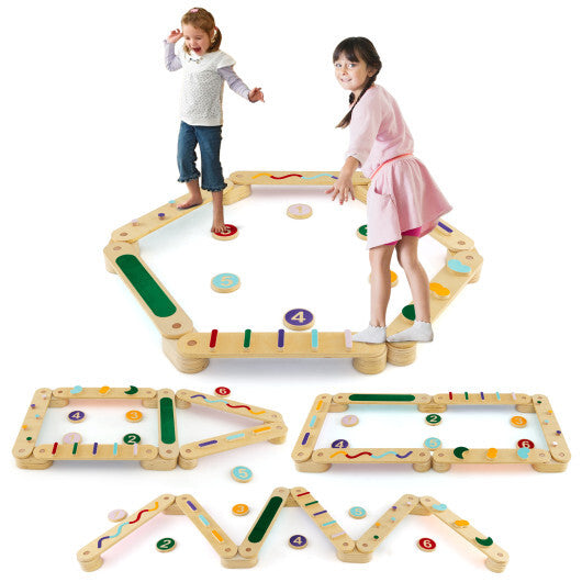 Montessori Balance Beam Set Wooden Balance Boards with Stepping Stones LuxuryLifeWay Online Store