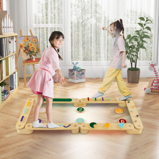 Montessori Balance Beam Set Wooden Balance Boards with Stepping Stones LuxuryLifeWay Online Store
