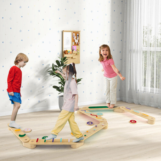 Montessori Balance Beam Set Wooden Balance Boards with Stepping Stones LuxuryLifeWay Online Store