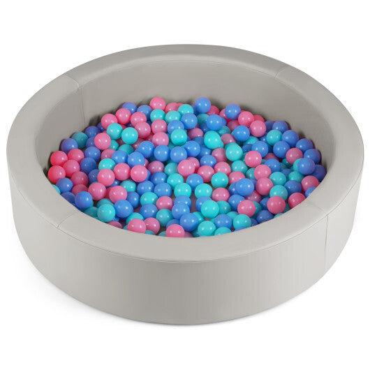 42.5 Inch Round Foam Ball Pits with 25D Sponge Filling and Washable PU Cover for Toddlers-Gray LuxuryLifeWay Online Store