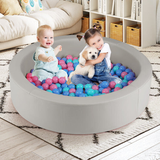 42.5 Inch Round Foam Ball Pits with 25D Sponge Filling and Washable PU Cover for Toddlers-Gray LuxuryLifeWay Online Store