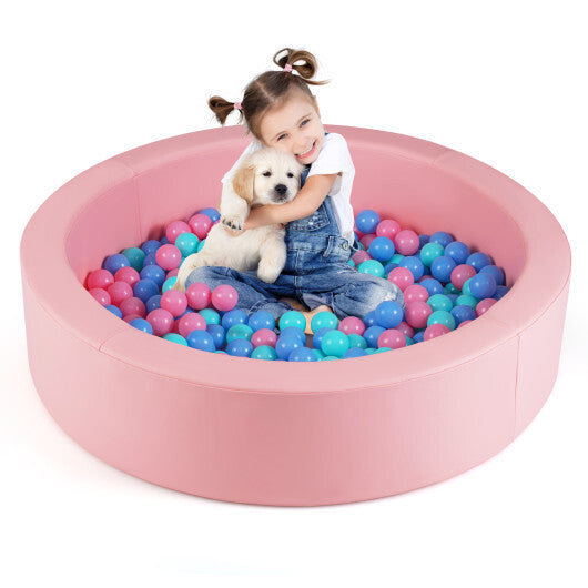 42.5 Inch Round Foam Ball Pits with 25D Sponge Filling and Washable PU Cover for Toddlers-Gray LuxuryLifeWay Online Store