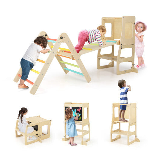 7-in-1 Toddler Climbing Toy Connected Table and Chair Set for Boys and Girls Aged 3-14 Years Old-Multicolor LuxuryLifeWay Online Store