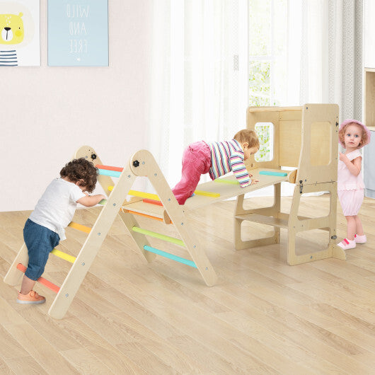 7-in-1 Toddler Climbing Toy Connected Table and Chair Set for Boys and Girls Aged 3-14 Years Old-Multicolor LuxuryLifeWay Online Store