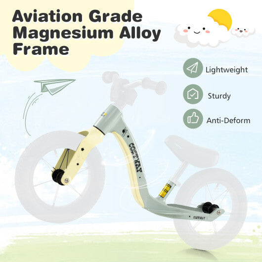 12-Inch Balance Bike with Adjustable Seat and Rotatable Handlebar for Over 36 Months Old-Green LuxuryLifeWay Online Store