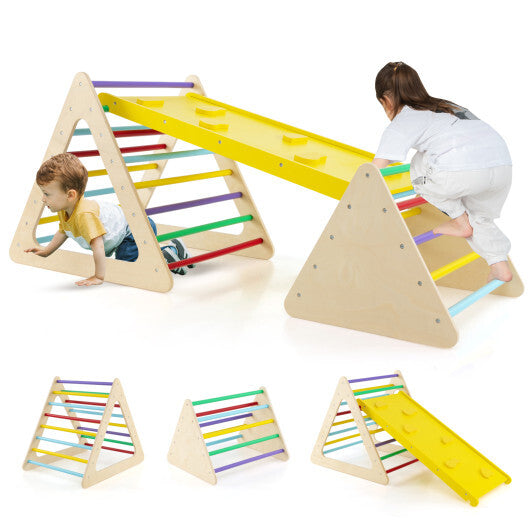 3 Piece Toddler Triangle Set Montessori with 2 Climbing Triangles and 1 Ramp-Colorful LuxuryLifeWay Online Store