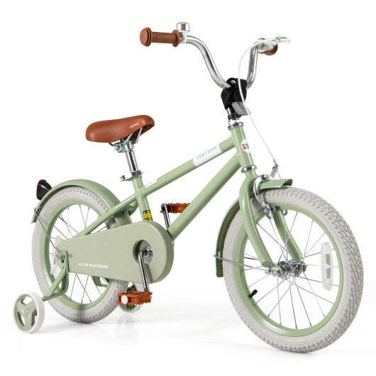 Kids Bike with Adjustable Handlebar and Saddle Green-16 Inches - Color: Green - Size: 16 inches LuxuryLifeWay Online Store