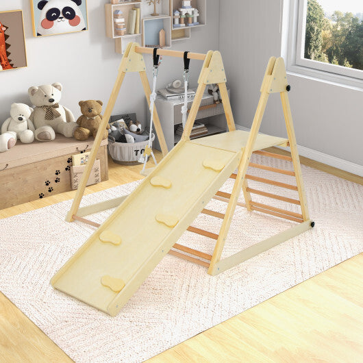 5-in-1 Indoor Jungle Gym Foldable Climber Playset with Fun Slide and Adjustable Swing LuxuryLifeWay Online Store