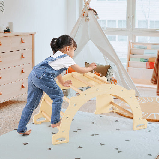 8 in 1 Climbing Arch Sensory Table with Collapsible Storage Bin for Kids-Natural LuxuryLifeWay Online Store