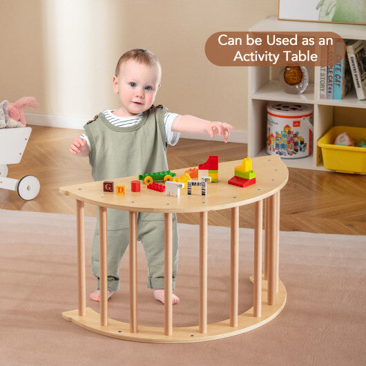 Kids Climbing Arch with Cushion Montessori Arch Climber/Rocker for Toddlers-Coffee LuxuryLifeWay Online Store
