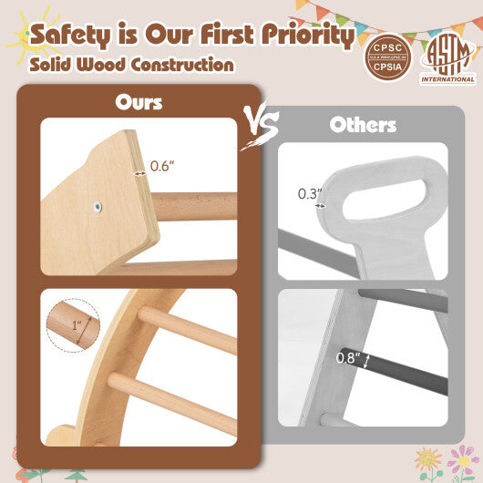 Kids Climbing Arch with Cushion Montessori Arch Climber/Rocker for Toddlers-Coffee LuxuryLifeWay Online Store