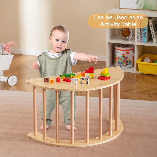 Kids Climbing Arch with Cushion Montessori Arch Climber/Rocker for Toddlers-Coffee LuxuryLifeWay Online Store