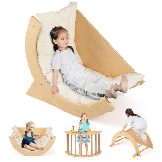Kids Climbing Arch with Cushion Montessori Arch Climber/Rocker for Toddlers-Coffee LuxuryLifeWay Online Store