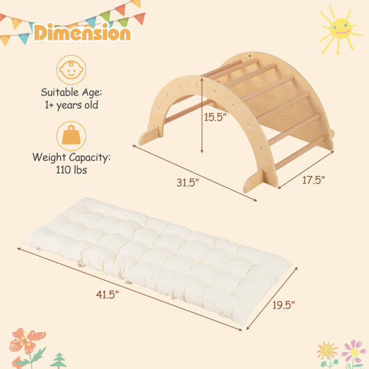 Kids Climbing Arch with Cushion Montessori Arch Climber/Rocker for Toddlers-Coffee LuxuryLifeWay Online Store