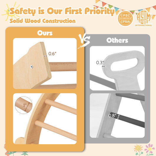 Kids Climbing Arch with Cushion Montessori Arch Climber/Rocker for Toddlers-Coffee LuxuryLifeWay Online Store