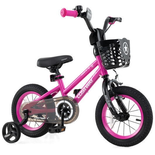 12 Inch Kids Bike Adjustable Bicycle with Front Basket for Children Aged 3-4 Years Old LuxuryLifeWay Online Store