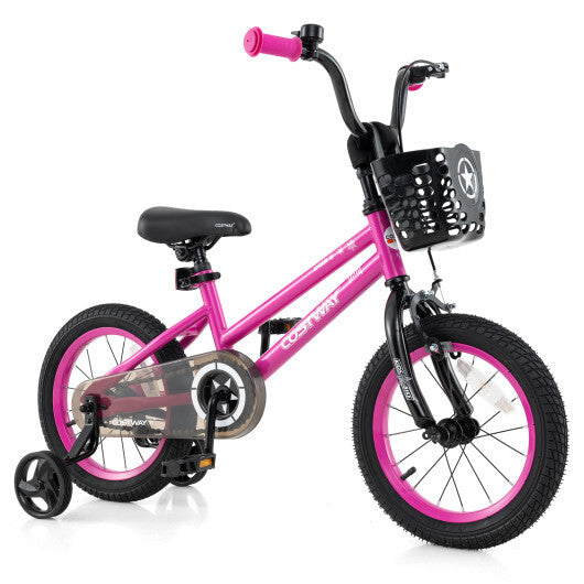 12 Inch Kids Bike Adjustable Bicycle with Front Basket for Children Aged 3-4 Years Old LuxuryLifeWay Online Store
