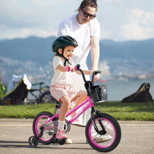 12 Inch Kids Bike Adjustable Bicycle with Front Basket for Children Aged 3-4 Years Old LuxuryLifeWay Online Store