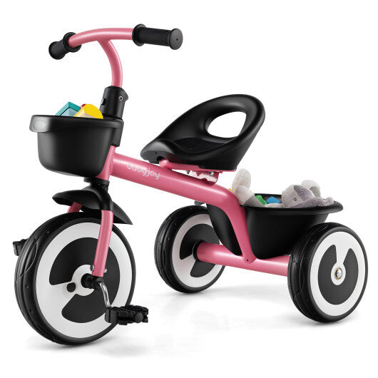 Toddler Tricycle with Adjustable Seat and Storage Baskets for 1.5-5 Years Old-White LuxuryLifeWay Online Store