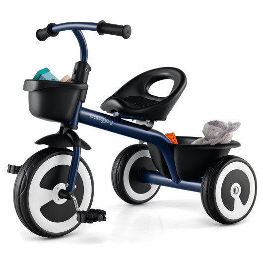 Toddler Tricycle with Adjustable Seat and Storage Baskets for 1.5-5 Years Old-White LuxuryLifeWay Online Store