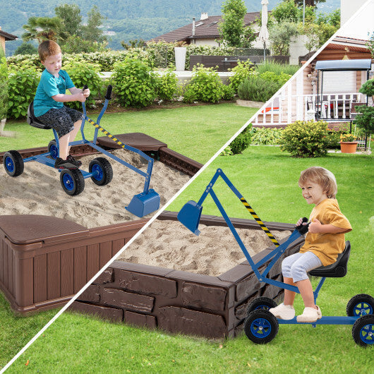 Sand Digger for Kids with 2-Handed Controls and Flexible Shovel-Blue LuxuryLifeWay Online Store