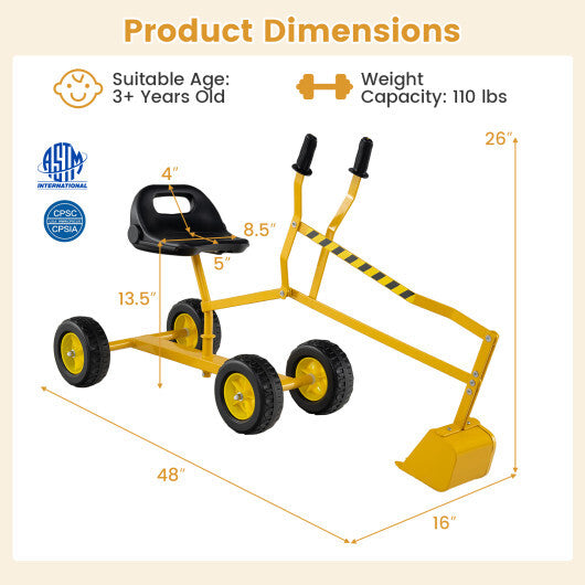 Sand Digger for Kids with 2-Handed Controls and Flexible Shovel-Blue LuxuryLifeWay Online Store