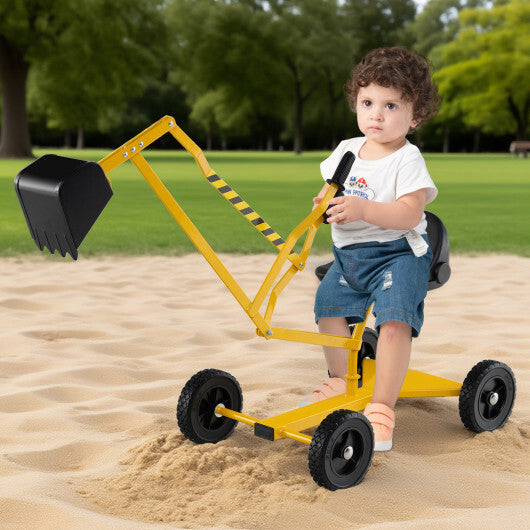 Sand Digger for Kids Sandbox Toy Digger with 2-Handed Controls and Flexible Shovel-Yellow LuxuryLifeWay Online Store