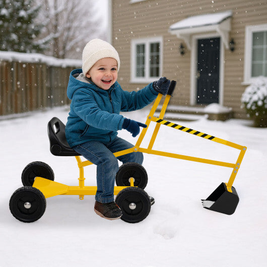 Sand Digger for Kids Sandbox Toy Digger with 2-Handed Controls and Flexible Shovel-Yellow LuxuryLifeWay Online Store