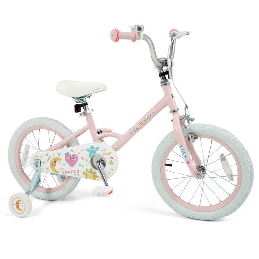 16 Inch Kids Bike Adjustable for 3-8 Years Old Children Pink - Stars & Moon - Color: Pink - Size: 16 inches LuxuryLifeWay Online Store