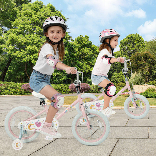 16 Inch Kids Bike Adjustable for 3-8 Years Old Children Pink - Stars & Moon - Color: Pink - Size: 16 inches LuxuryLifeWay Online Store