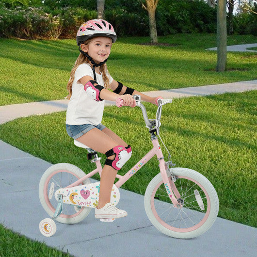 16 Inch Kids Bike Adjustable for 3-8 Years Old Children Pink - Stars & Moon - Color: Pink - Size: 16 inches LuxuryLifeWay Online Store