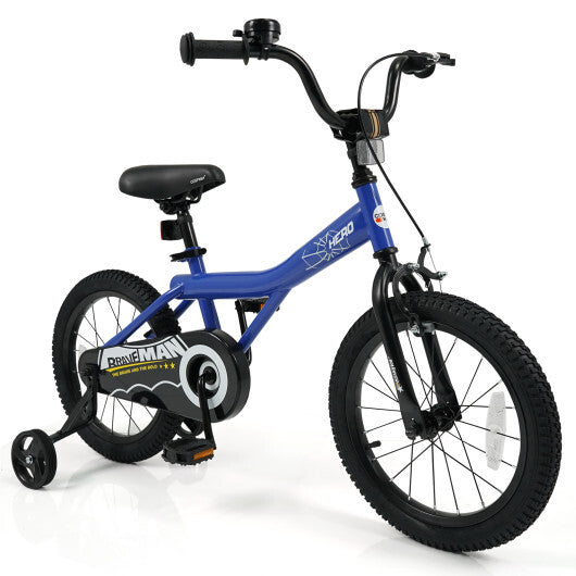 16 Inch Kids Bike with Helmet Protective Set Dark Blue LuxuryLifeWay Online Store
