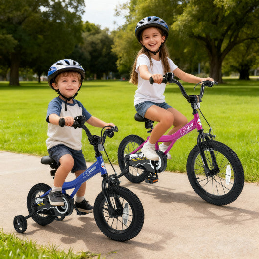 16 Inch Kids Bike with Helmet Protective Set Dark Blue LuxuryLifeWay Online Store
