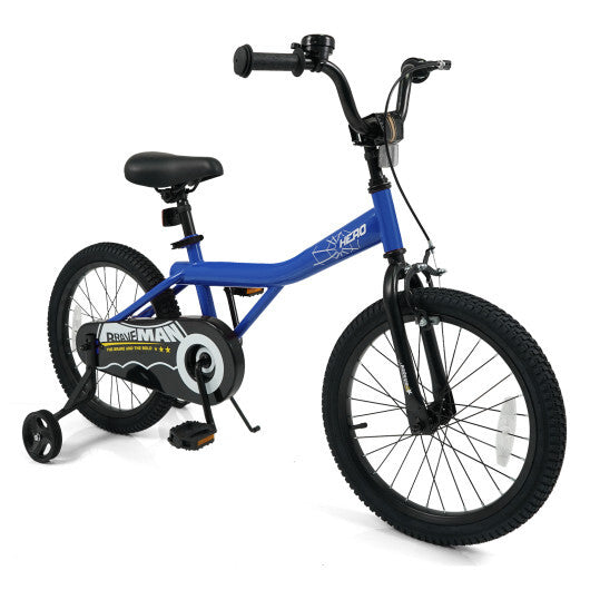 18-Inch Kids Bike with Removable Training Wheels Navy - Brave Hero - Color: Navy - Size: 18 inches LuxuryLifeWay Online Store