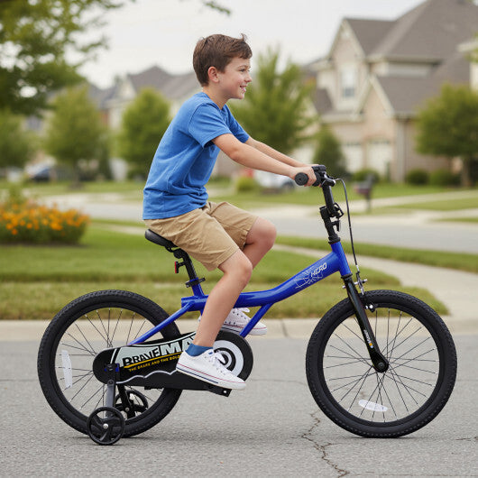 18-Inch Kids Bike with Removable Training Wheels Navy - Brave Hero - Color: Navy - Size: 18 inches LuxuryLifeWay Online Store