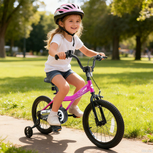 16-Inch Kids Bike with Removable Training Wheels Pink-Brave Hero - Size: 16 inches LuxuryLifeWay Online Store