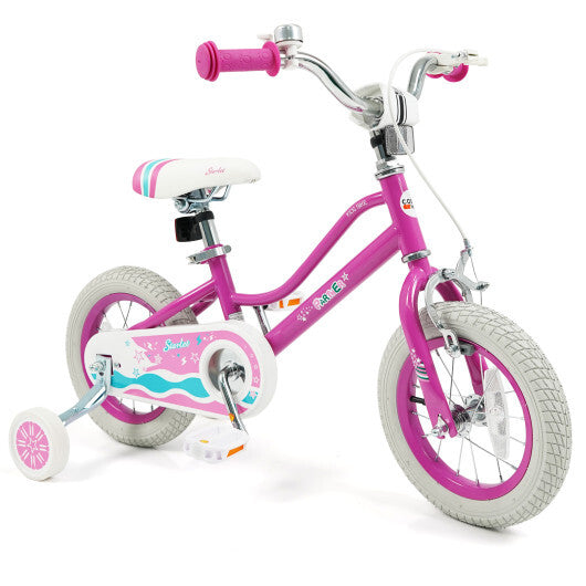 12 Inch Kids Bike for Aged 3-8 Years Old with Adjustable Handlebar Pink- Starlight Wave - Color: Pink - Size: 12 inches LuxuryLifeWay Online Store