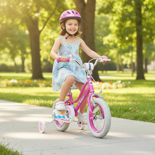 12 Inch Kids Bike for Aged 3-8 Years Old with Adjustable Handlebar Pink- Starlight Wave - Color: Pink - Size: 12 inches LuxuryLifeWay Online Store