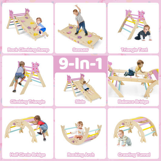 Triangle Set 8-in-1 Foldable Baby Climbing Toys Unicorn Theme LuxuryLifeWay Online Store