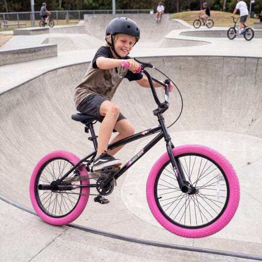 20" Trick Bicycle with 360 Degree Steering and Adjustable Seat for Kids and Teens-Pink - Color: Pink - Size: 20 inches LuxuryLifeWay Online Store