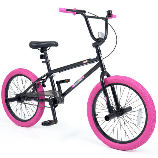 20" Trick Bicycle with 360 Degree Steering and Adjustable Seat for Kids and Teens-Pink - Color: Pink - Size: 20 inches LuxuryLifeWay Online Store