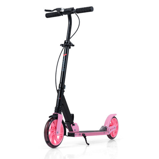 Kick Scooter for Kids Teens Adults Age 8+ Foldable Scooter with Large Light-up Wheels-Pink LuxuryLifeWay Online Store