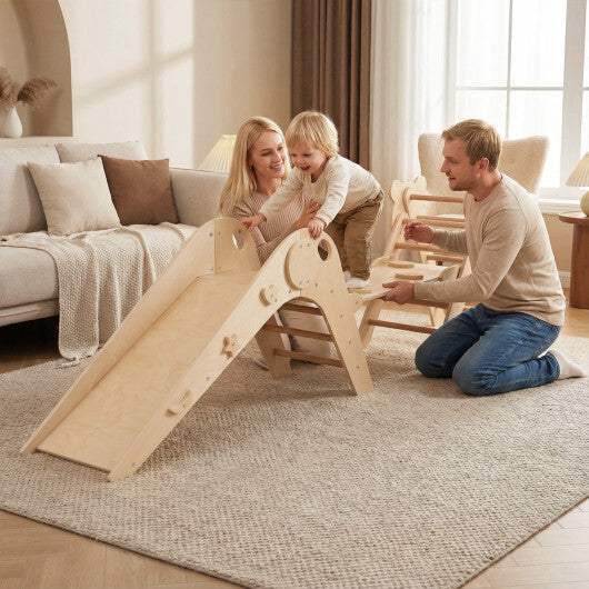 Triangle Set Foldable Kids Climbing Toys Panda-Themed Wood Montessori Climbing Set-Macaron LuxuryLifeWay Online Store