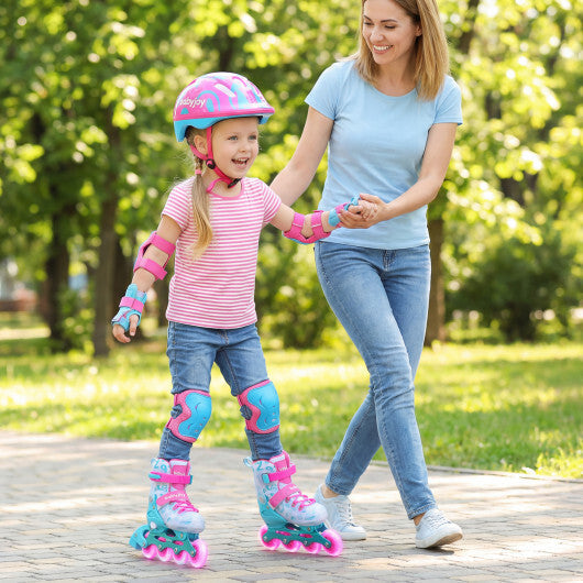 4-Size Adjustable Kids Inline Skates for Beginners Ages 5-7-Blue and Pink LuxuryLifeWay Online Store
