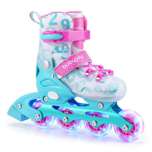 4-Size Adjustable Kids Inline Skates for Beginners Ages 5-7-Blue and Pink LuxuryLifeWay Online Store