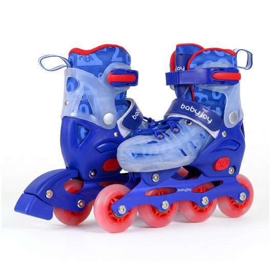 4-Size Adjustable Kids Inline Skates for Beginners Ages 5-7-Blue and Pink LuxuryLifeWay Online Store