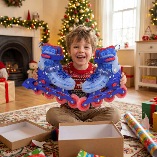 4-Size Adjustable Kids Inline Skates for Beginners Ages 5-7-Blue and Pink LuxuryLifeWay Online Store