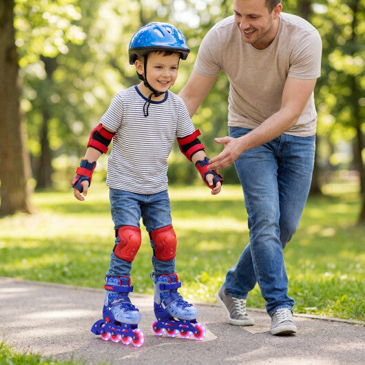 4-Size Adjustable Kids Inline Skates for Beginners Ages 5-7-Blue and Pink LuxuryLifeWay Online Store